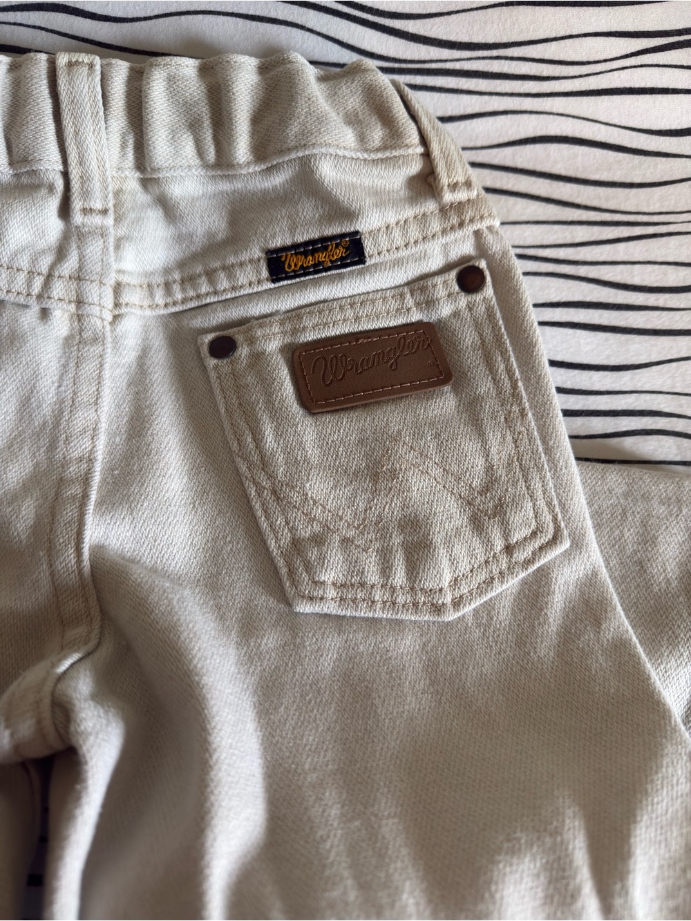 Vintage Wrangler Kids Cream Wide-Leg Jeans